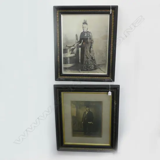 PR EARLY PORTRAITS IN ORIGINAL ORNATE BLK/GOLD FRAMES. 520 x 400mm