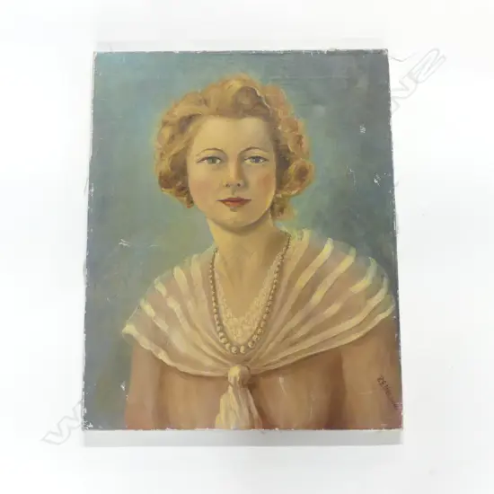 P. G. NELSON, PORTRAIT OF GRACE ATKINSON, OIL ON CANVAS 1942 510x410mm