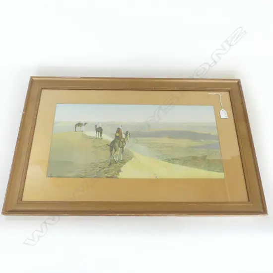 CLASSIC DESERT SCENE PRINT 1930S, NR 5050 ' AU MILIEU DES GRANDES DUNES' IN GOOD CONDITION ORIG GILT FRAME 285X570mm