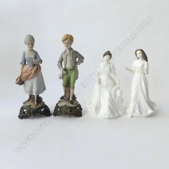 4 FIGURINES; 2 ROYAL DOULTON, 2 CAPODIMONTE H.185mm