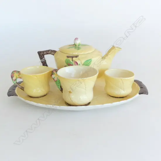 CARLTONWARE  YELLOW LEAF PAT BATCHEOLR TEASET L290MM