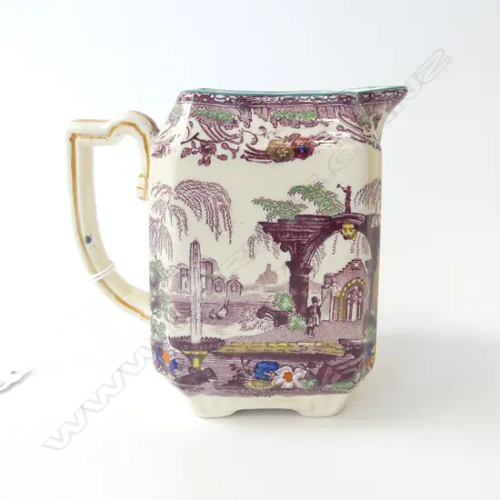 MASONS IRONSTONE HAND PAINTED JUG WITH FRENCH PARK SCENE H.110MM