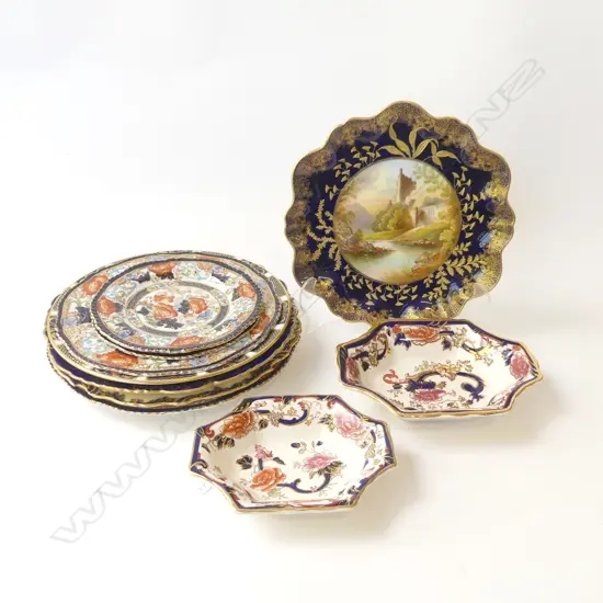 8 ASST. PLATES 230mm dia + 2 MASONS DISHES W.170mm