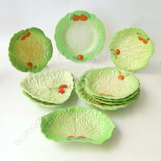 10 CARLTONWARE TOMATO LEAF PAT DISHES LARGEST DIA 210MM