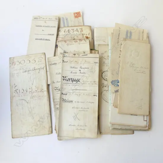 ASST. INDENTURES, MORTGAGES NZ, UK ETC - FISCALLY USED STAMPS