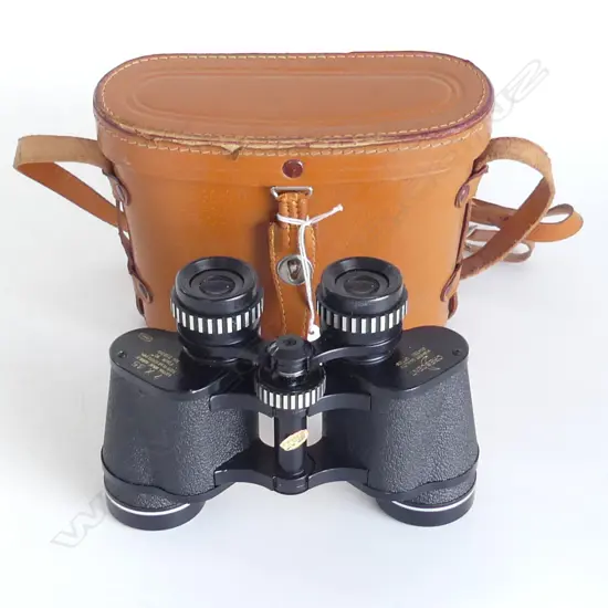 PR CRESCENT 7 X 35 BINOCULARS in pig skin case