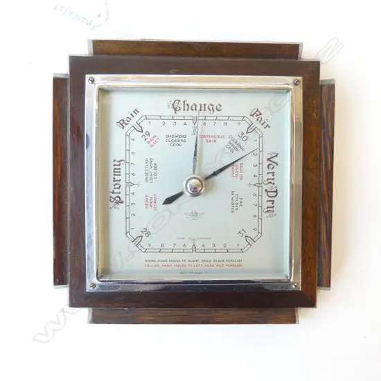 VINTAGE OAK CASED BAROMETER MADE IN ENGLAND SB L.185MM
