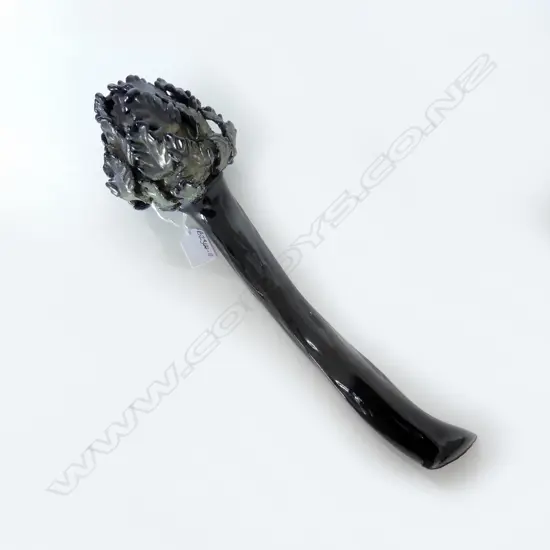 PAUL O'HALLORAN (1965-2011) STEM w UNOPENED FLOWER, CAST GLASS 2005, L.400mm