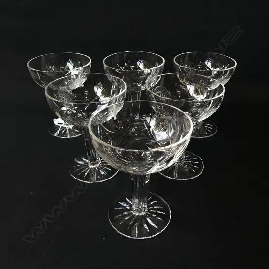 6 CRYSTAL HOLLOW STEM CHAMPAGNE GLASSES H.115mm