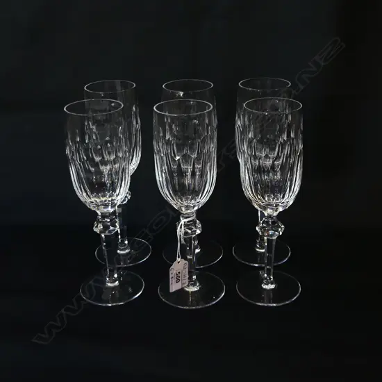 6 WATERFORD CURRAGHMORE WINE GLASSES H.205mm
