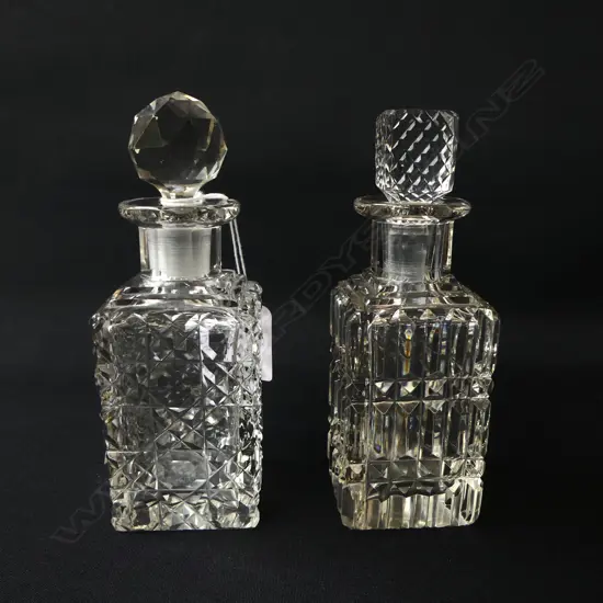 2 CRYSTAL PERFUME BOTTLES H.140mm