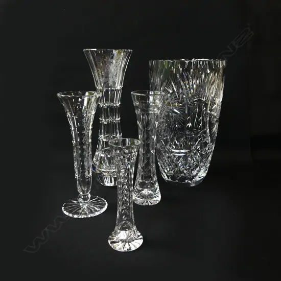 5 CRYSTAL VASES H.255mm