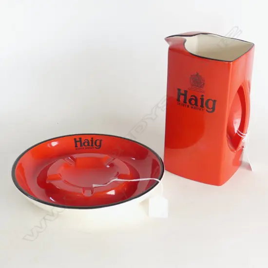 CARLTONWARE HAIG WHISKY JUG H170 & MATCHING ASHTRAY DIA200MM 