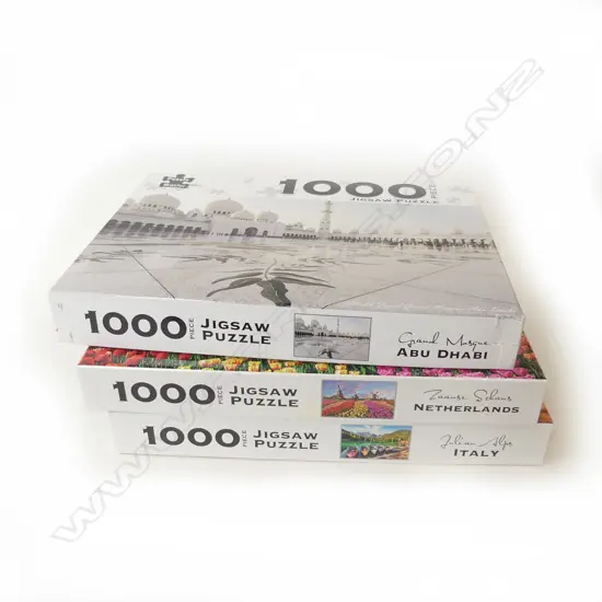 THREE 1000PC JIGSAW PUZZLES – ITALY, NETHERLANDS, ABU DHABI