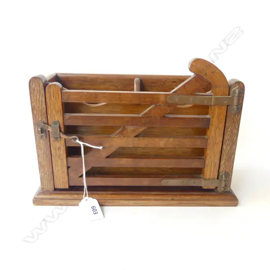 VINTAGE DESK ORGANISER; w. NOVELTY GATE 270x125x190mm