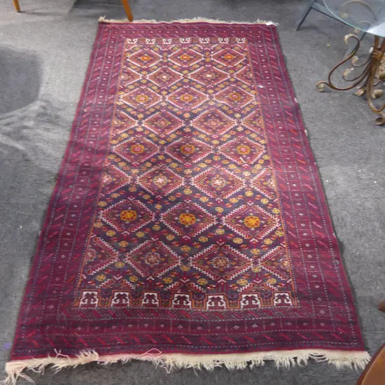 HAND KNOTTED ALL WOOL RUG 1850x1030mm