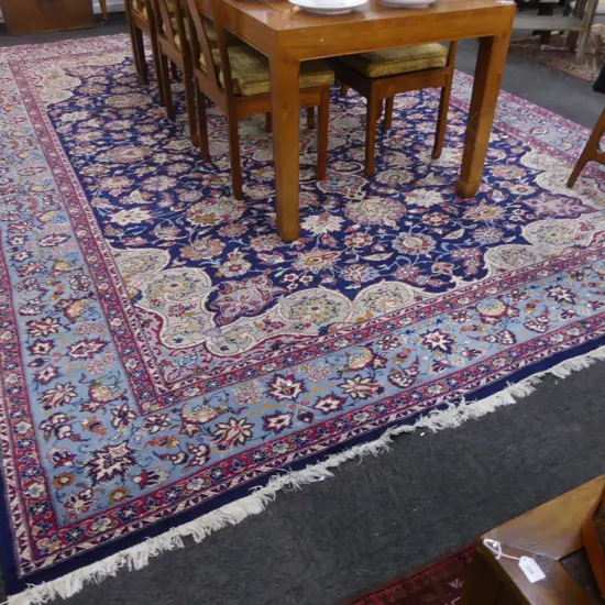 LG HAND KNOTTED WOOL PILE RUG some threads showing but honorable wear 4200 x 3000mm