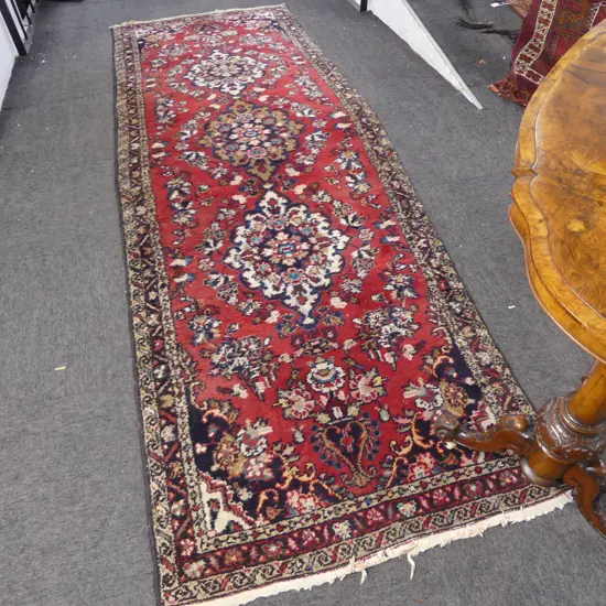 HAND KNOTTED WOOL PILE IRANIAN RUNNER 3000x920mm
