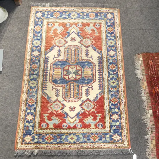 HAND KNOTTED ALL WOOL RUG 1350x900mm