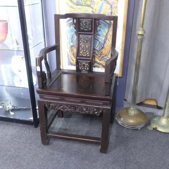 ORIENTAL HARD WOOD ARMCHAIR 570x470x1025mm