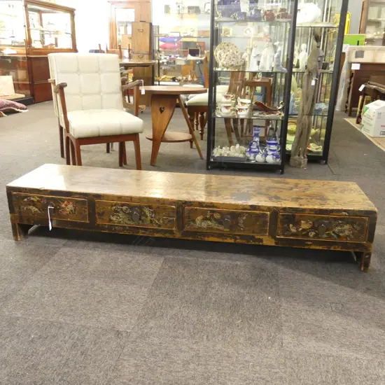 CHINESE LOW CABINET w. 4 DRAWERS 1635x375x290mm