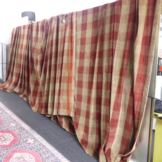 PR CURTAINS - HEAVY CHENILLE 2.2M DROP, W.2.4M EACH - HOOP TOPS - ROBYN WYLIE NEWMARKET