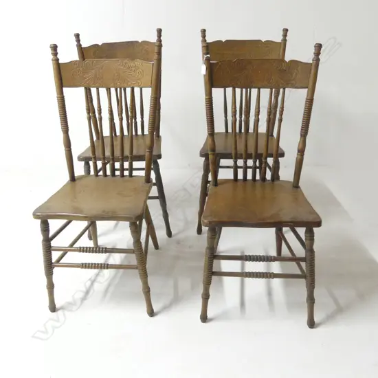 4 SPINDLE BACK CHAIRS