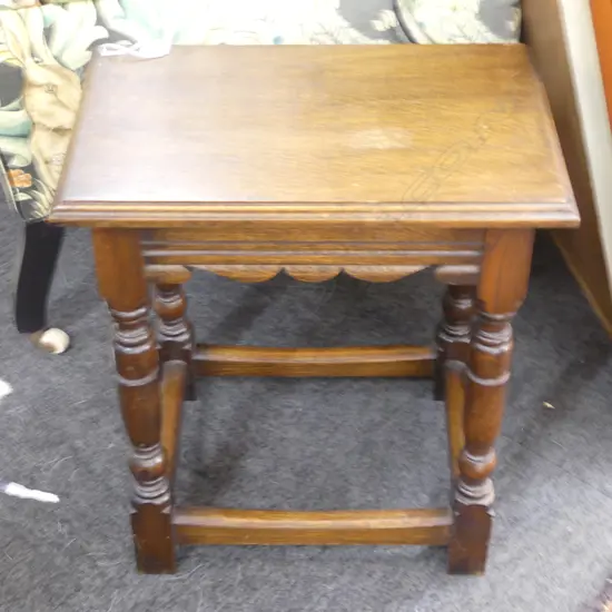 20thC OAK JOINT STOOL 395x310x510mm