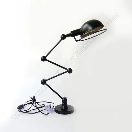 INDUSTRIAL  JIELDE-STYLE ADJUSTABLE HEAVY BLACK METAL 4 ARM LAMP - WORKS