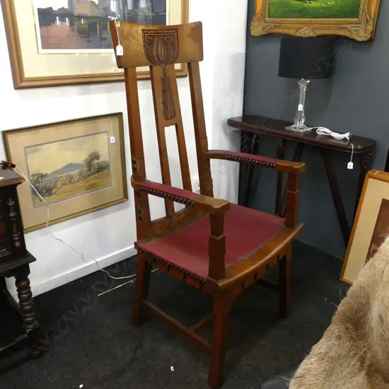 LG OAK ARTS & CRAFTS ARMCHAIR