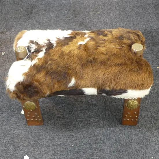 CAMEL STOOL w. COWHIDE CUSHION W.560mm
