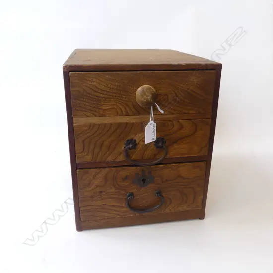 OLD JAPANESE CABINET 3 drawers. H.295mm.