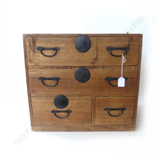 OLD JAPANESE CABINET 4 drawers. H.385mm.