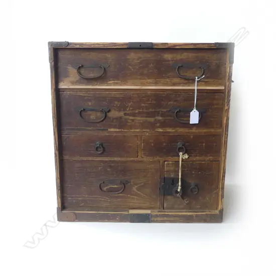 OLD JAPANESE CABINET 6 drawers. H.475mm.