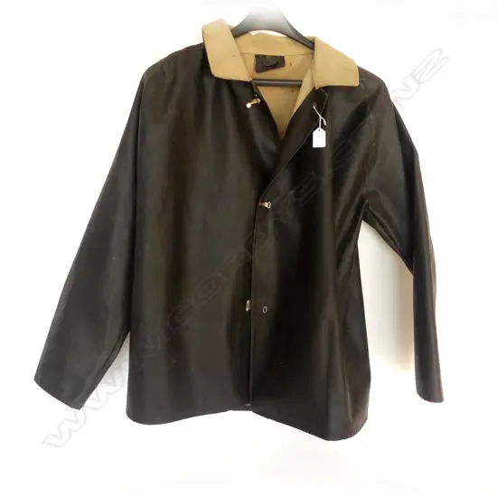 VINTAGE MINERS JACKET; BLACK VINYL