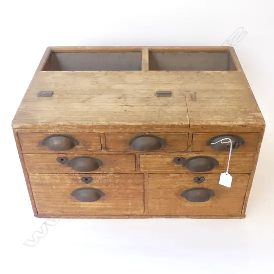 EARLY 20THC JAPANESE OFFERING/COLLECTION BOX. 7 drawers W.485mm.