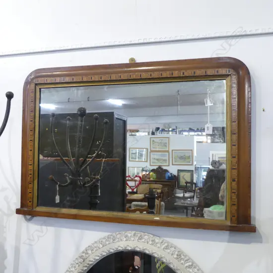 VICTORIAN MARQUETRY DECORATED MIRROR