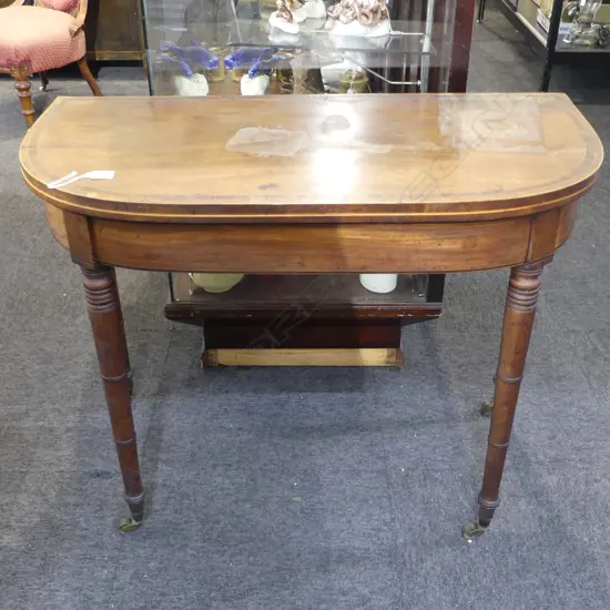 ANTIQUE MAHOGANY CARD TABLE 900x445x705mm - REQ. REFINISHING