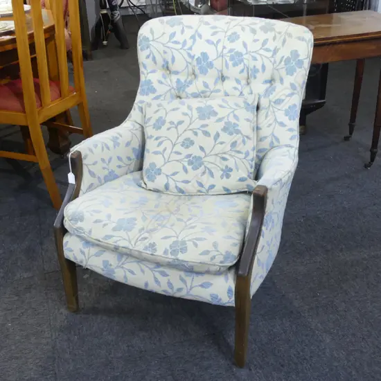 BUTTON BACK UPHOLSTERED ARMCHAIR
