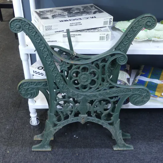 TWO VICTORIAN CAST IRON BENCH ENDS