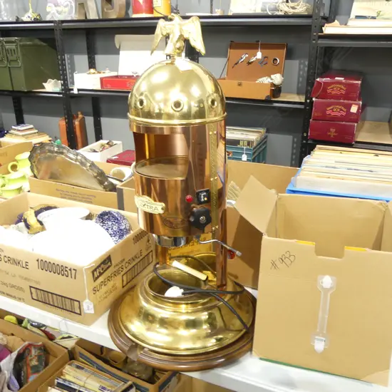 'ELEKTRA' COFFEE MACHINE H.680mm + ASST. ATTACHMENTS, CUPS ETC - APPARENTLY WORKING, SWITCHES ON ETC