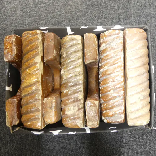 7 ANTIQUE POTTERY GARDEN EDGING TILES