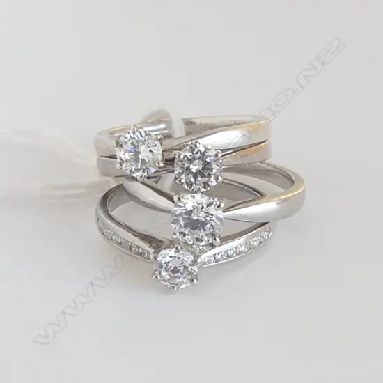 4 SILVER & CZ DRESS RINGS