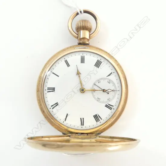 GOLD PLATE HALF HUNTER DENNISON POCKET WATCH