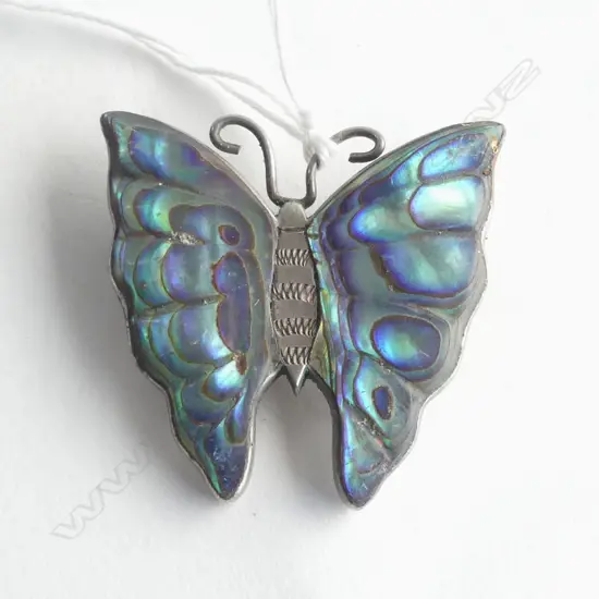 SILVER & PAUA BUTTERFLY BROOCH