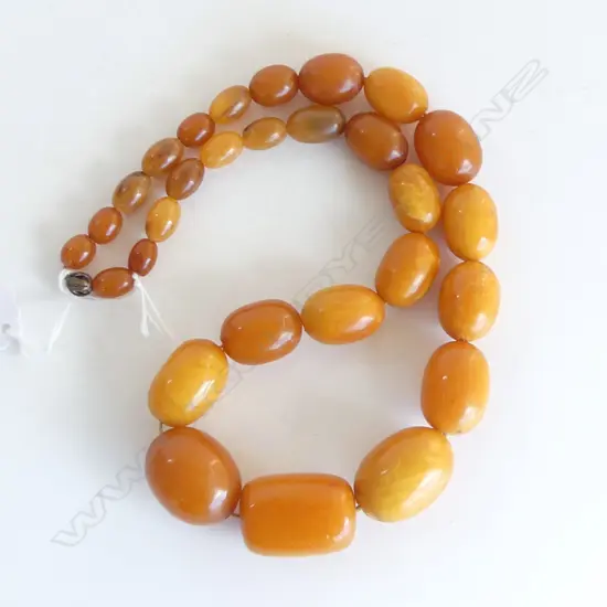 VINTAGE AMBER BEAD NECKLACE L.560mm