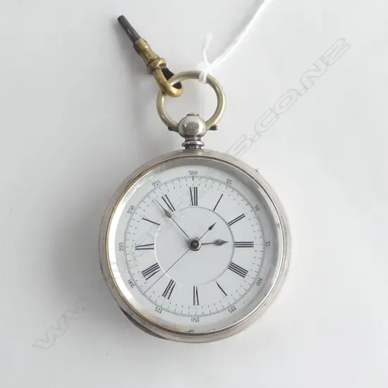 QUALITY KENDAL & DENT London SILVER GENT'S OPEN FACE POCKET WATCH sweep seconds stopwatch? hand apparently running