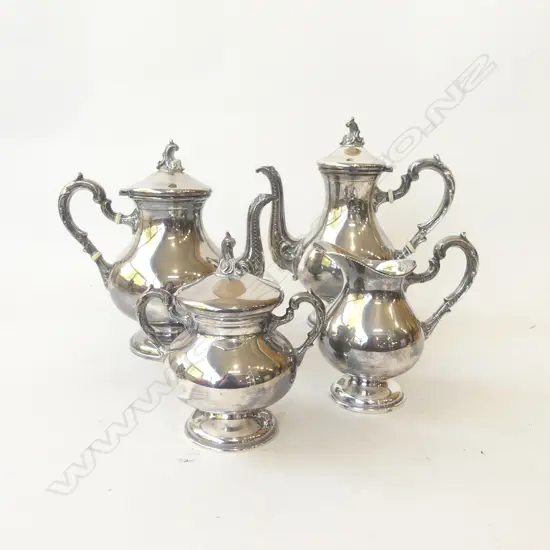 4 PCE CAMUSSO PERU STERLING SILVER COFFEE & TEA SET 1176gms