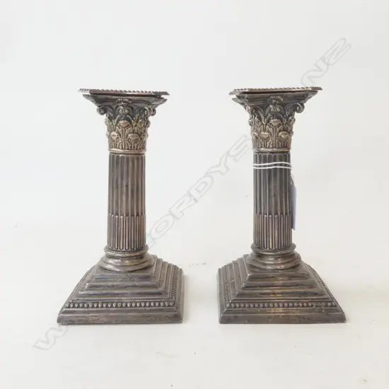 STG SILVER CANDLESTICKS, SHEFFIELD EARLY 20thC H.150mm