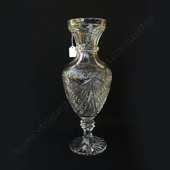 TALL CUT CRYSTAL VASE, H.410mm